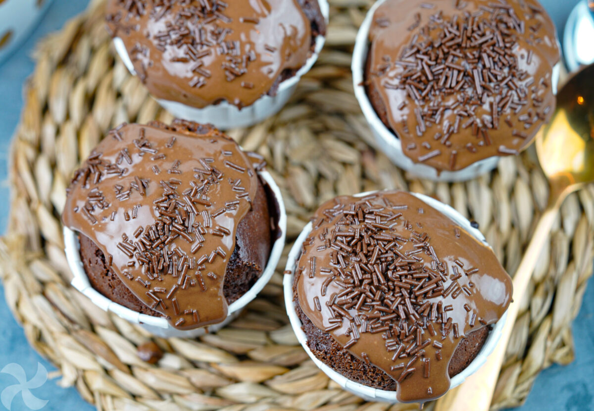 Magdalenas de chocolate triple sabor