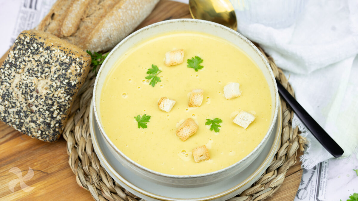 Crema de verduras con quesitos
