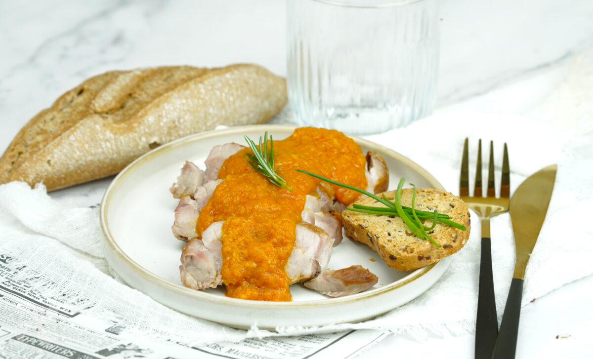Solomillo en salsa de zanahoria