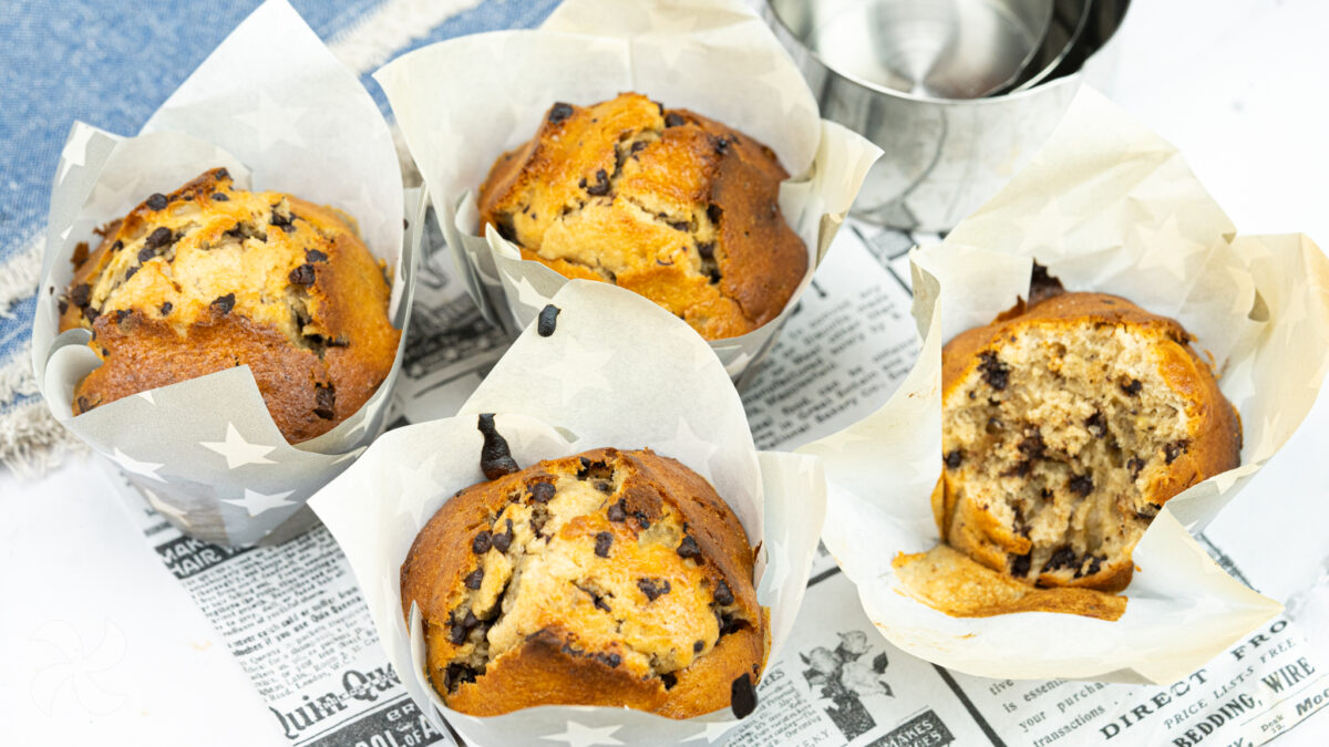 Muffins de plátano y chocolate