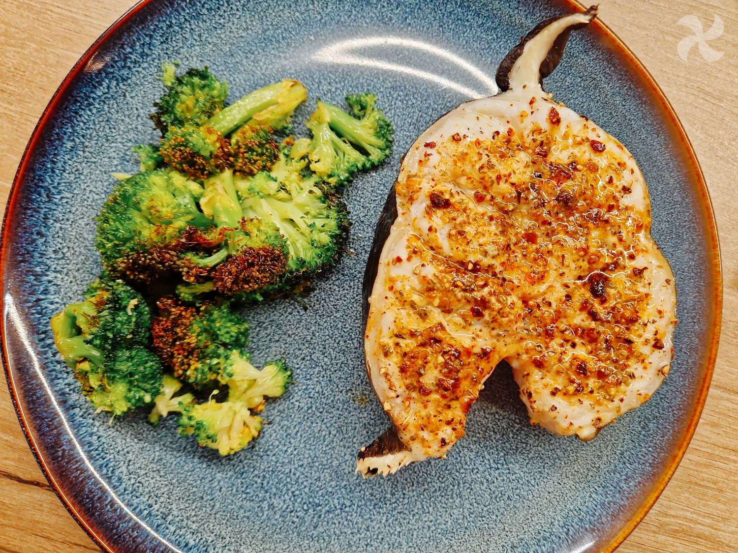 Merluza con brócoli en airfryer