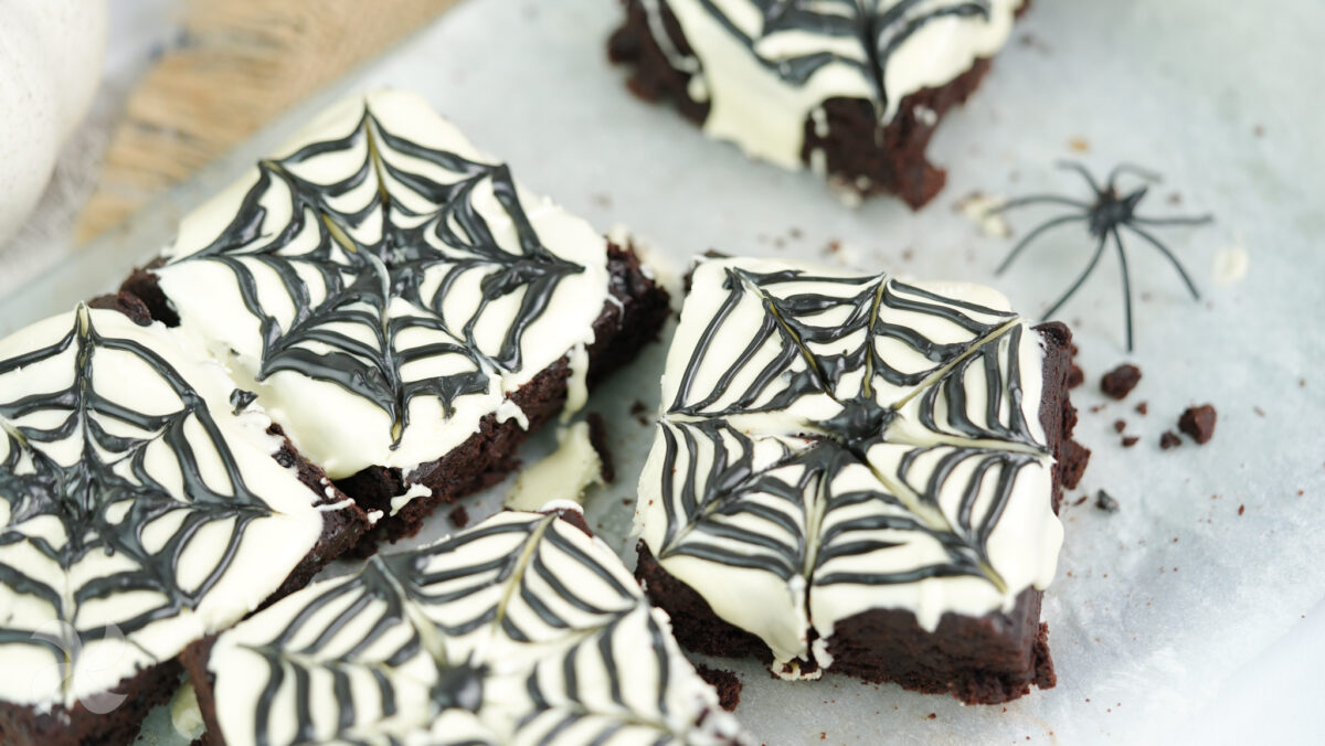 Brownies telarañas para Halloween