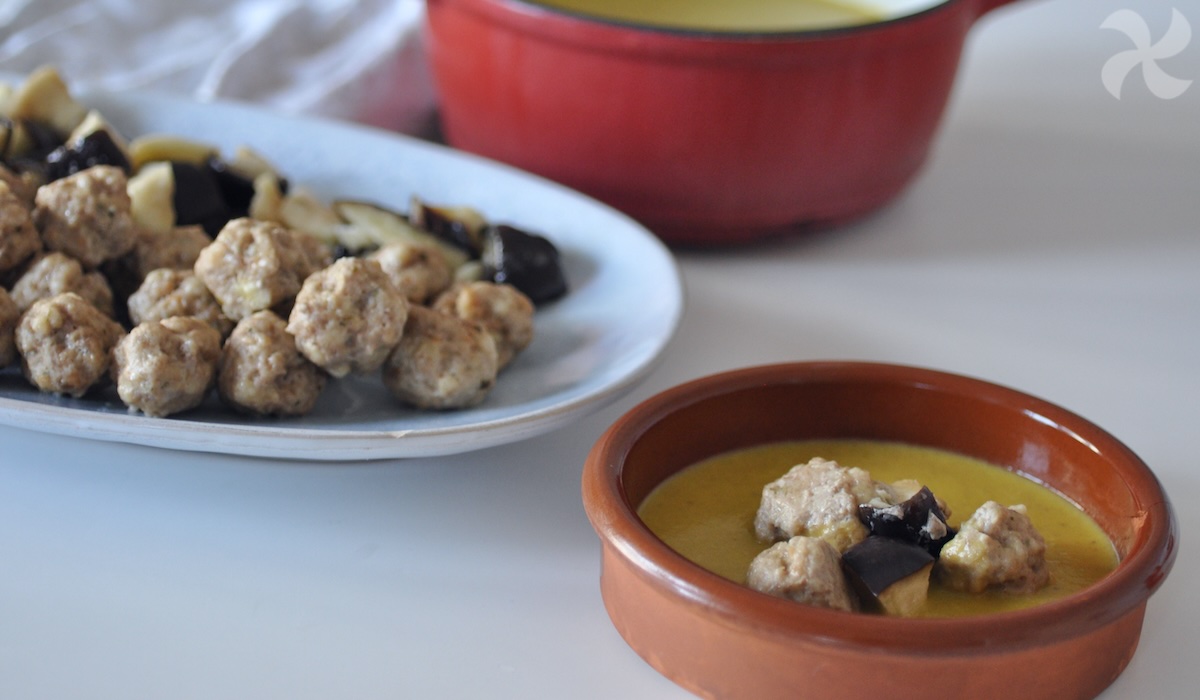Albóndigas de ternera con crema de verduras