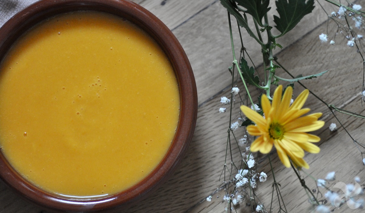 Crema de zanahoria, naranja y calabacín