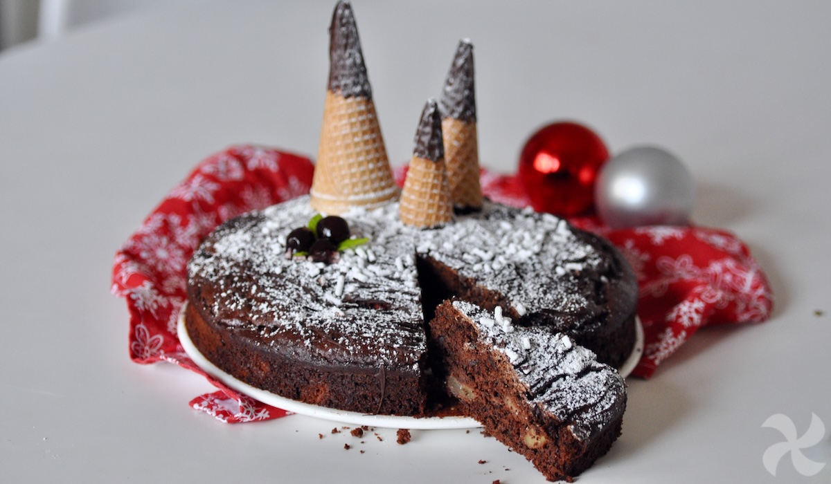 Bizcocho de chocolate para Navidad
