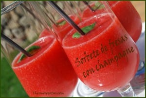 Receta Postres thermomix Sorbete de fresas con champagne