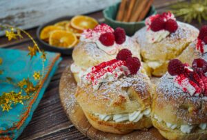 Roscón de reyes con Frambuesas