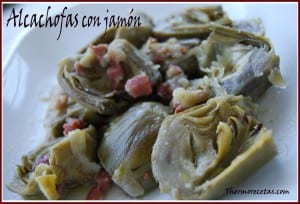 receta thermomix alcachofas con taquitos de jamón