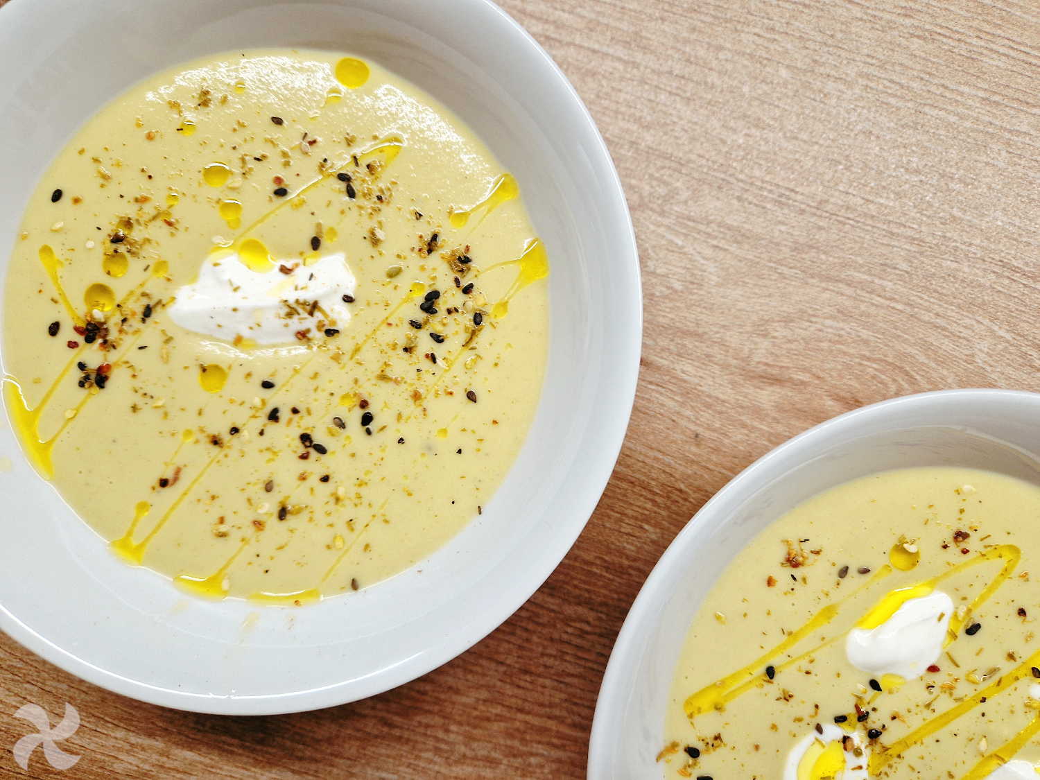 Crema de judías verdes tahini y un toque de limón