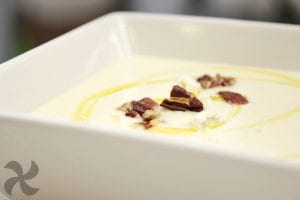 Vichyssoise de pera y gorgonzola