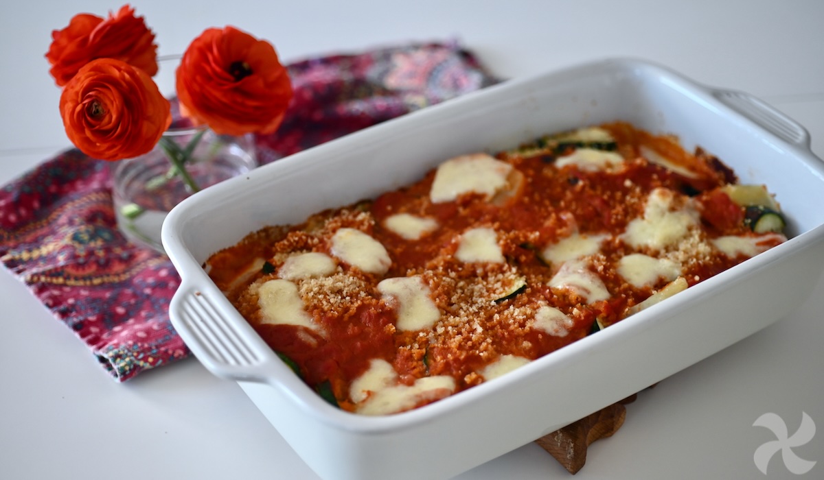 Parmesana de patata y calabacín