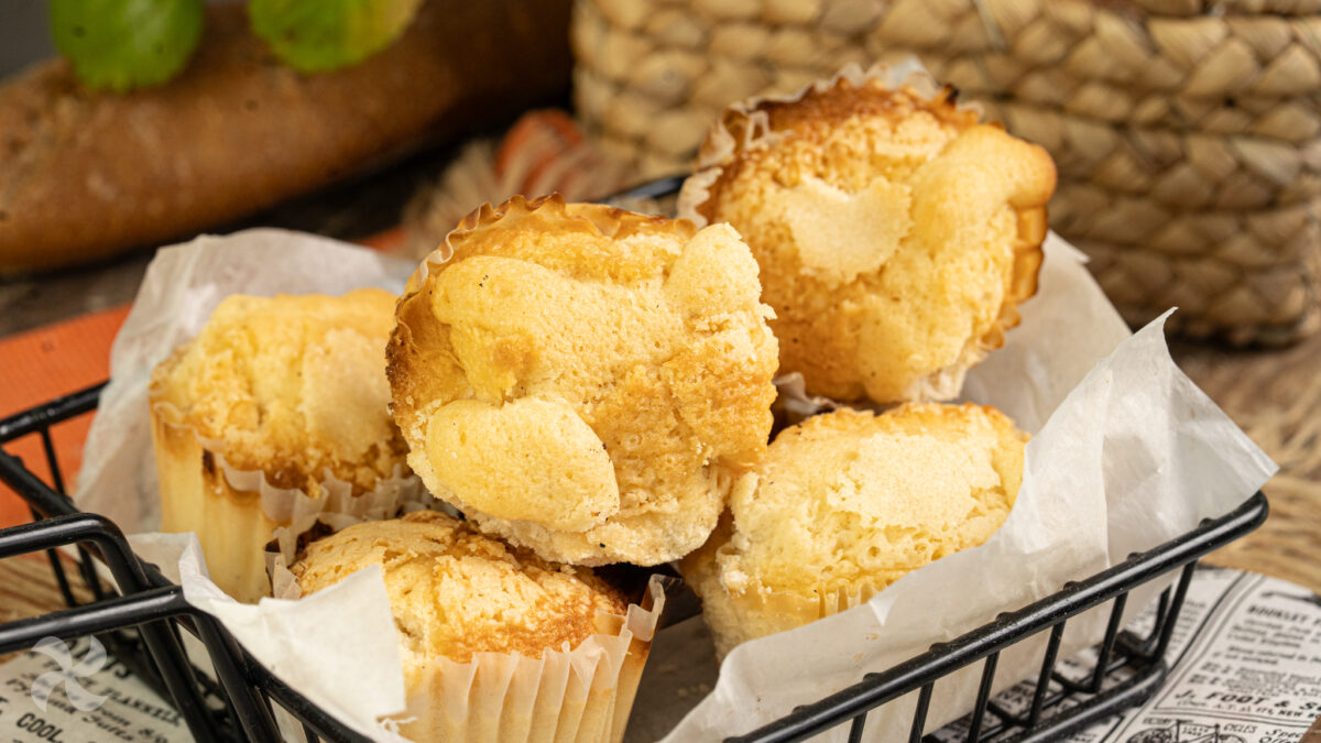 Magdalenas de harina de patata con sabor a vainilla