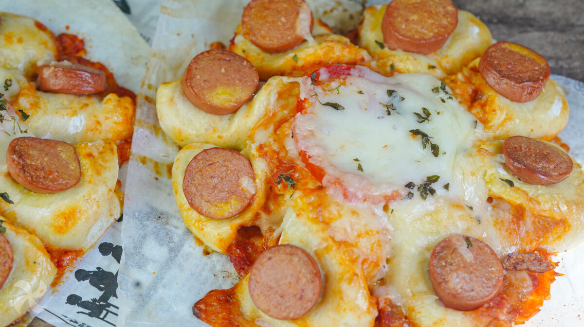 Pizzas con forma de flor