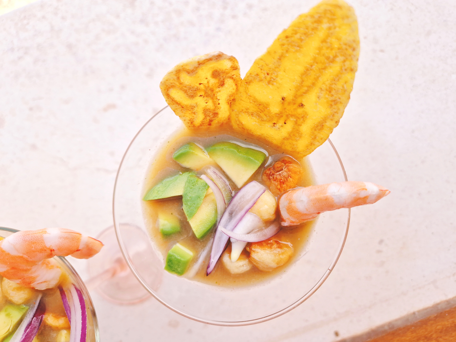 Ceviche de berberechos con leche de tigre