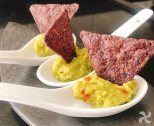Guacamole con un toque de melocotón