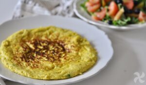 Tortilla con queso y calabacín