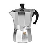 Orbegozo KF 300, Cafetera italiana, 3 tazas de capacidad, apta para cocinas a gas, eléctricas y vitrocerámicas, mango ergonómico, válvula de seguridad, interior fácil limpieza, color plata