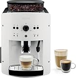 Krups Roma - Cafetera superautomática 15 bares de presión, 3 niveles intensidad café, cantidad ajustable 20 a 220ml, limpieza y descalcificación automático, molinillo integrado EA8105