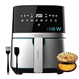 Cecotec Freidora de Aire de 5,5L con Accesorios, Air Fryer, Cecofry Full Inox 5500 Pro con Accesorios. 1700W, sin Aceite, Digital, Táctil, Acabados en Acero Inox, PerfectCook, Termostato, 8 Modos