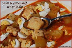 Receta Thermomix Guiso de pez espada con patatas