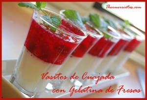 Receta Postre Thermomix Vasitos de Cuajada con gelatina de fresas