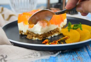 Tarta fresquita de melocotón