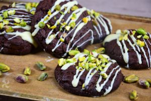Galletas tipo brownie con pistachos