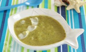 Puré infantil con lechugas y merluza