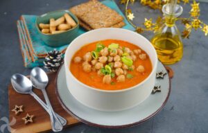 Crema de zanahoria y garbanzos