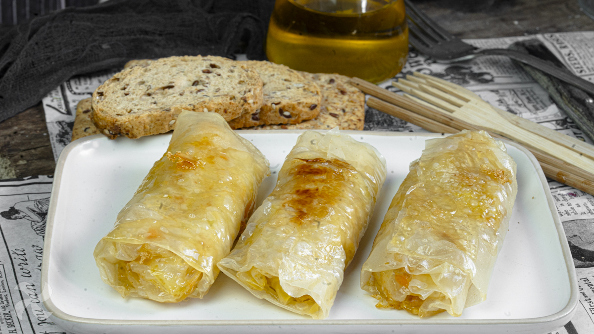 Rollitos de primavera con carne de pollo