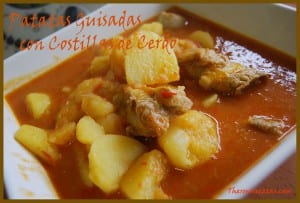 REceta Thermomix Patatas guisadas con costillas de cerdo