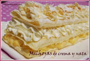 receta postres thermomix milhojas de crema y nata