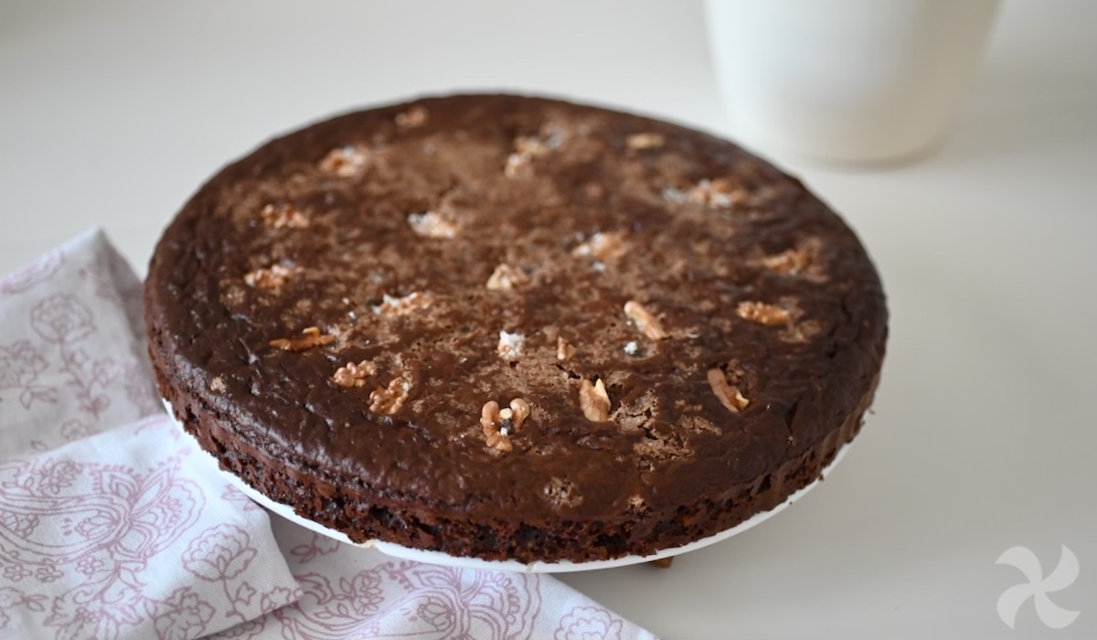 Bizcocho de chocolate y cacao sin aceite ni mantequilla