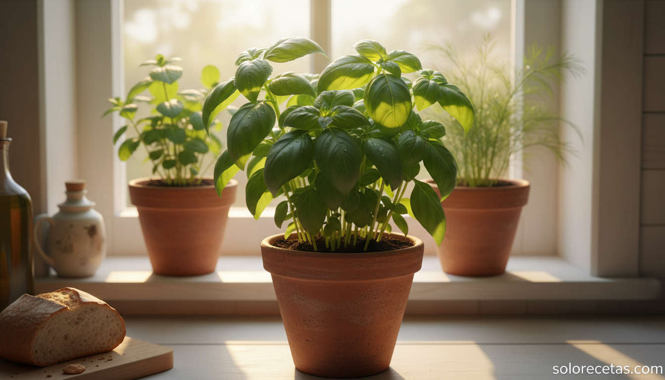 Cómo espantar moscas de la comida: 8 remedios naturales que funcionan 18 Maceta de albahaca fresca en la ventana de la cocina como repelente natural de moscas
