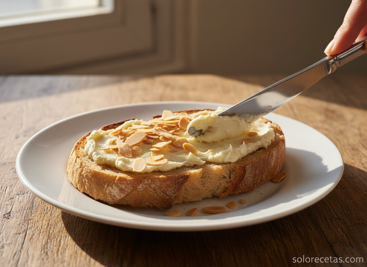 Tapas de queso brie: 3 recetas fáciles para triunfar 10 Tapita de queso brie con almendras tostadas sobre pan crujiente
