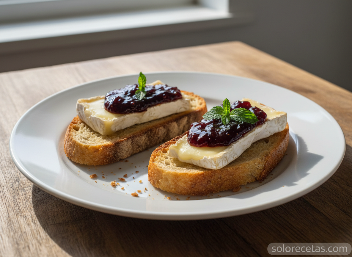 Tapas de queso brie: 3 recetas fáciles para triunfar 11 Tapa de queso brie con mermelada de higos y menta fresca