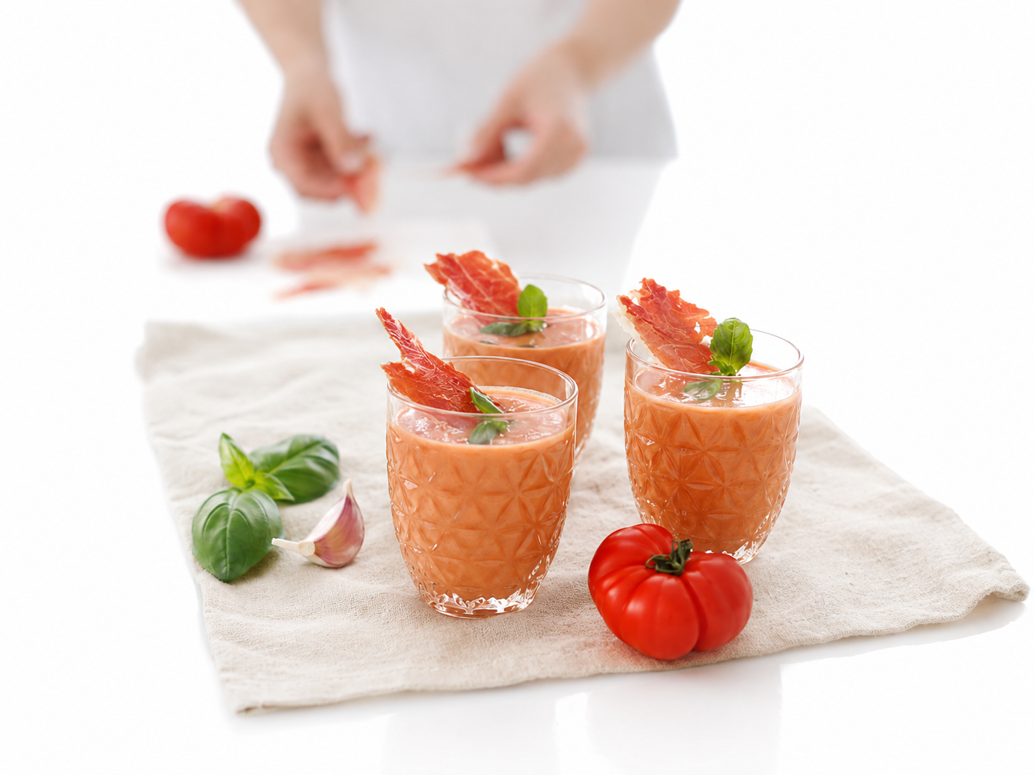 Gazpacho con crujiente de jamón