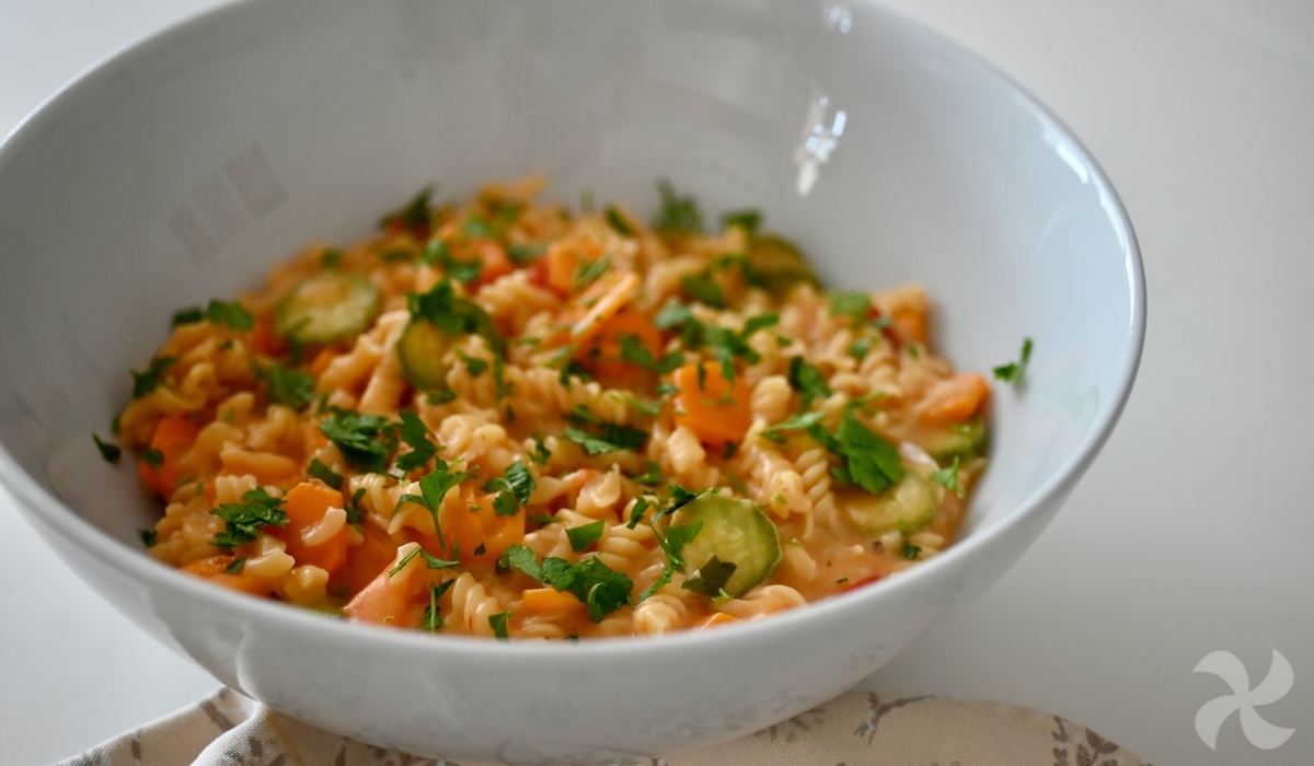 Pasta risottata con verduras