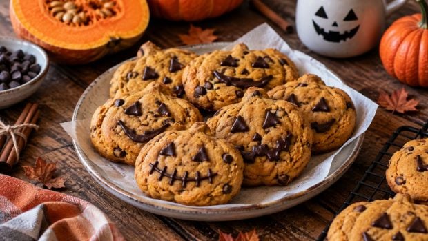 Galletas de calabaza con pepitas de chocolate, receta fácil paso a paso
