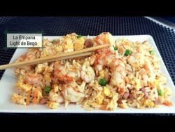 Arroz Frito Tres Delicias con Gambas. Receta Exprés en 10 Minutos¡¡¡