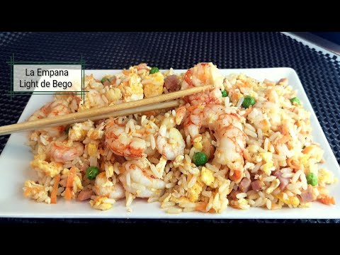Arroz Frito Tres Delicias con Gambas. Receta Exprés en 10 Minutos¡¡¡