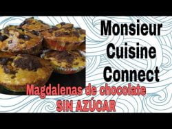 Cómo hacer MAGDALENAS de CHOCOLATE y zanahoria, SIN AZÚCAR 🥕🍫-MONSIEUR CUISINE CONNECT