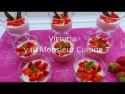 MOUSSE DE FRESA muy fácil y rica🍓🍓🍓con Monsieur Cuisine y Thermomix