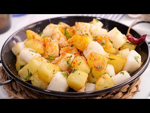Patatas al Ajillo con Sepia o Chocos muy Fácil y Deliciosas