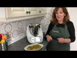 Conejo al ajillo con setas con thermomix- receta realizada por Justa Molina