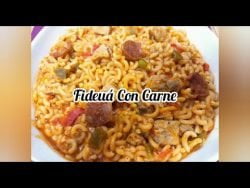 🍽🍲Fideuá Con Carne en Thermomix
