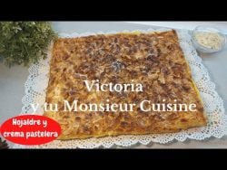 ¡¡Facilísima Coca de hojaldre y crema pastelera con almendras!! en Monsieur Cuisine y Thermomix 🎈🎉🎈
