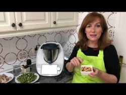 Mojete de espárragos, setas y gambas con Thermomix/Receta de Justa Molina