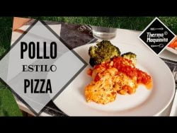 POLLO al estilo PIZZA con THERMOMIX. Cómo cocinar en el recipiente varoma.