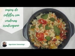 Receta de Cuscús de coliflor y verduras crudivegano | Thermomix
